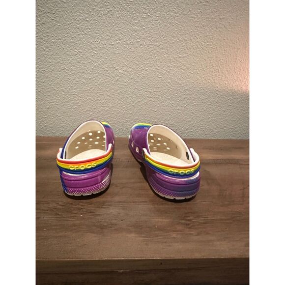 Crocs Classic Rainbow Dye Clog Unisex Colorful Comfort Shoes Size 12 - Picture 5 of 10